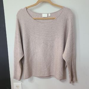 Cyrus Cream Boat Neck Sweater With Dolman Sleeves Soft Knit Size XL